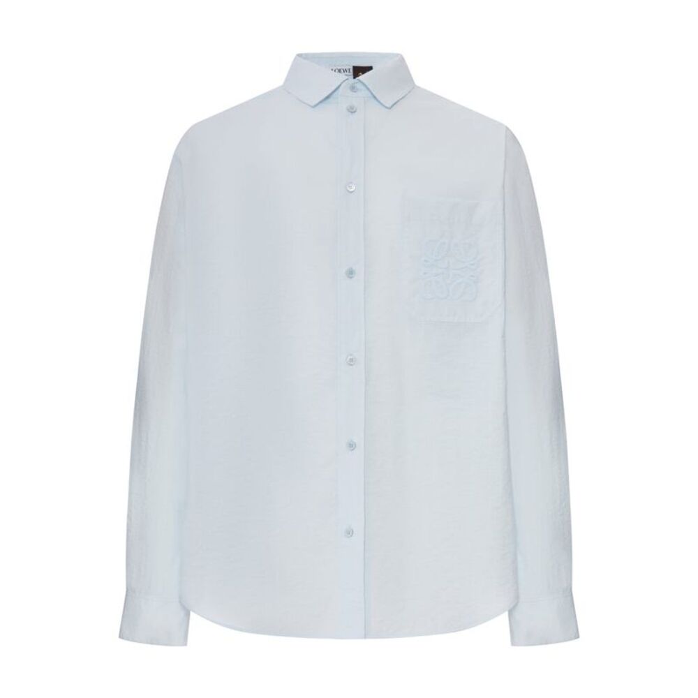 Loewe X Paula`S Ibiza Men Long-Sleeved Textured Poplin Shirt